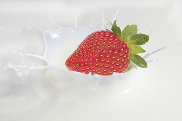 Strawberry in milk