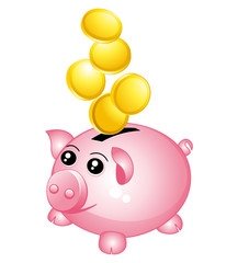 Piggy bank. Money concept icon.