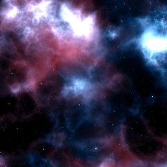 Obraz na płótnie Canvas Solar system with milky way, nebulas and stars