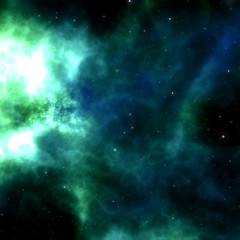 Fototapeta na wymiar Solar system with milky way, nebulas and stars