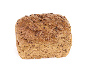 whole grain bread isolated on white background