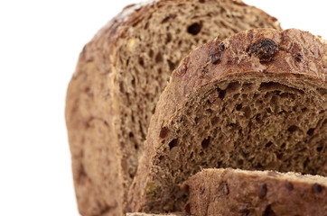 whole wheat bread, isolated on white background