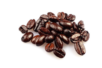 Coffee beans on white
