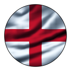 Obraz premium Illustration of a waving flag in a round circle - England