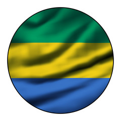 Illustration of a waving flag in a round circle - Gabon