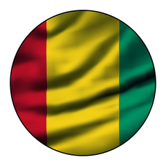 Obraz premium Illustration of a waving flag in a round circle - Guinea
