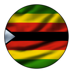 Illustration of a waving flag in a round circle - Zimbabwe