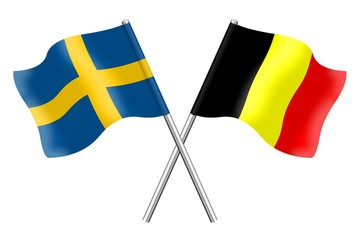 Flags : Sweden and Belgium