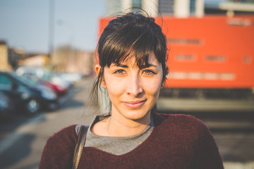 young beautiful hipster woman