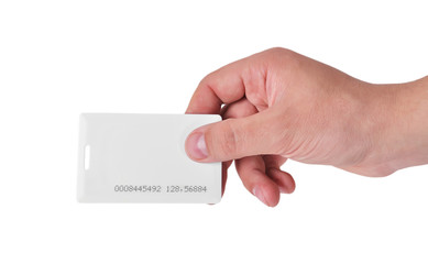 hand holding RFID card