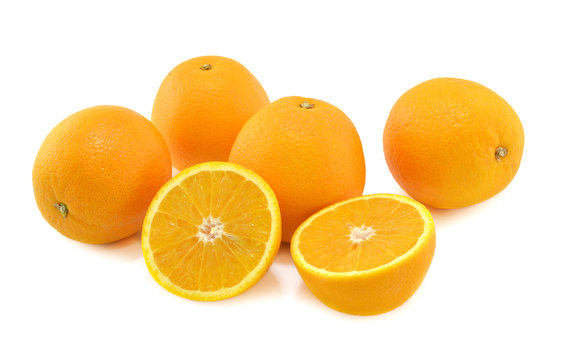 Oranges fruit isolated on white background