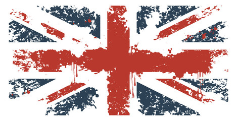 Britain flag with grunge texture