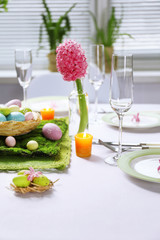 Beautiful holiday Easter table setting