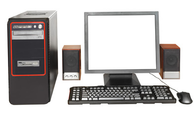 desktop computer with cut out display
