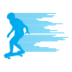 Skateboarder silhouette vector background concept made of stripe