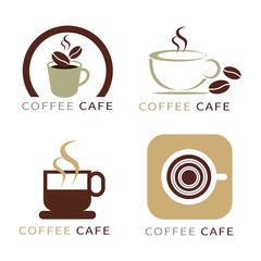 set of icon on coffee element