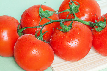 Tomates en grappe sur fond blanc