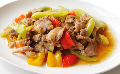 fried pork with chili. thailand food