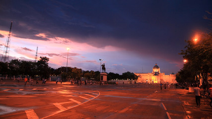 The Ananta Samakhom throne hall at twilight sky