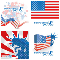 Vector American Independence Day Background Templates Editable