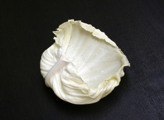 cabbage leaf on a black background