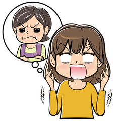 姑に苛立つ女性