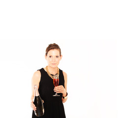 Silvester im schwarzen Kleid