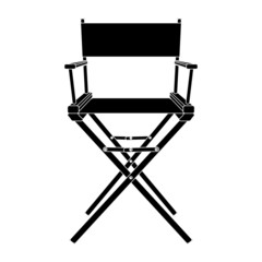 Black And White Director Chair Icon Isolated