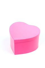 Pink heart box isolated white background