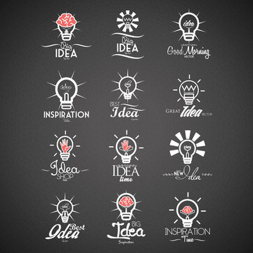 Vector Abstract Bulb Icons Isolated On Background