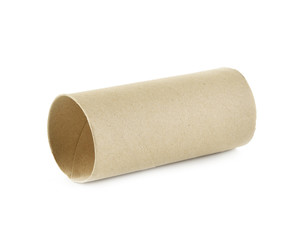 Paper tube on white background
