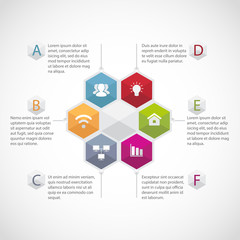 Hexagon Infographic template