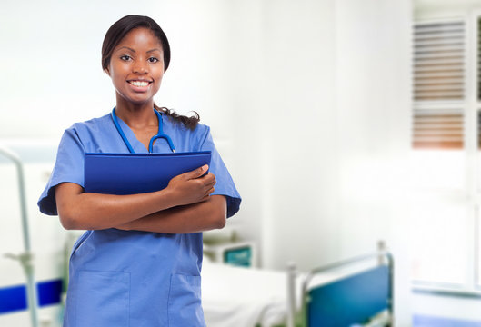 Black Nurse At The Hospital