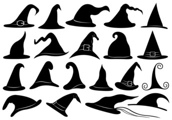 Set Of Different Witch Hats