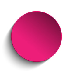 Pink Circle Button on White Background