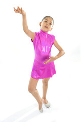 latin cute young little girl in dancing and ballet practice