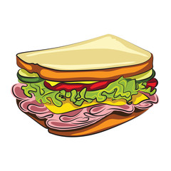 Cartoon Sandwich - 65156339