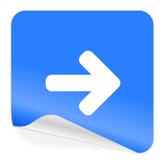 right blue sticker icon