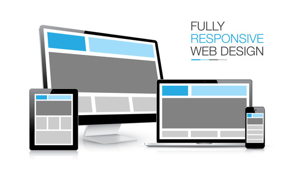 Fully responsive web design electronic devices vector