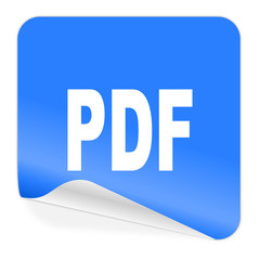 pdf blue sticker icon