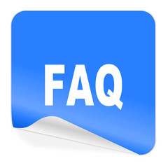 faq blue sticker icon