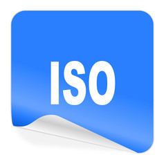 iso blue sticker icon