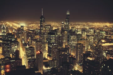 Fotobehang Chicago at Night © Atomazul