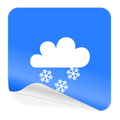 snowing blue sticker icon