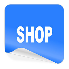 shop blue sticker icon