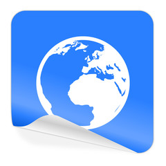 Naklejka premium earth blue sticker icon