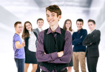 Obraz premium Happy smiling young people portrait