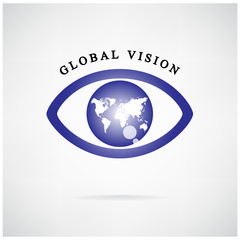 global vision sign,eye icon,search symbol.