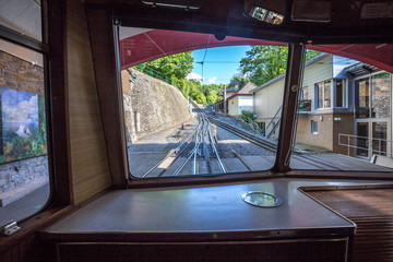 inside the Drachenfels rack railway in Koenigswinter gemany