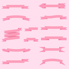 set of pink ribbons